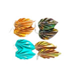 Boucles d&rsquo;oreilles artisanales en papier recyclé